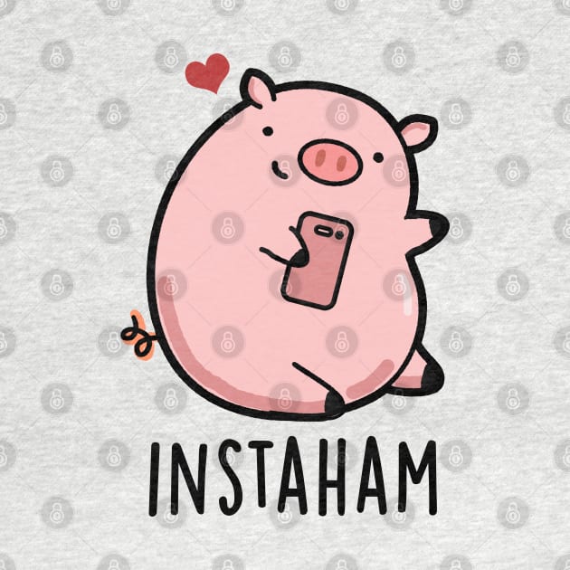 Instaham Cute Social Media Pig Pun by punnybone